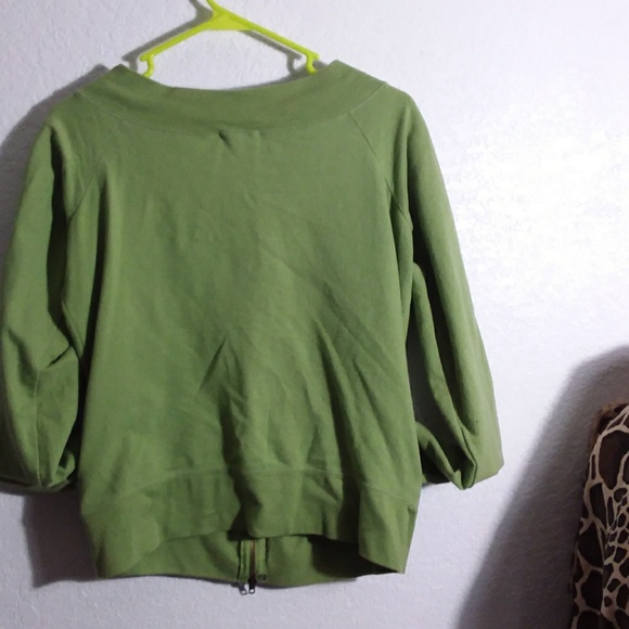 Ruby Tops Xl Wide Neck Olive Green Zipper Jersey Poshmark